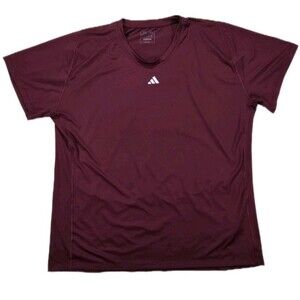 Mens Adidas Short Sleeve T Shirt Maroon Tight Fit 3XL